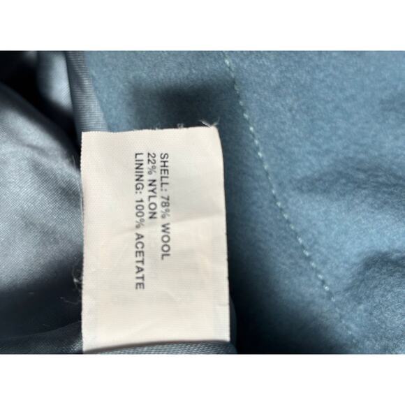 VTG GAP Robin Egg Wool Front Zip Toggle Pea Coat Jacket Size XL Blue - Picture 6 of 9